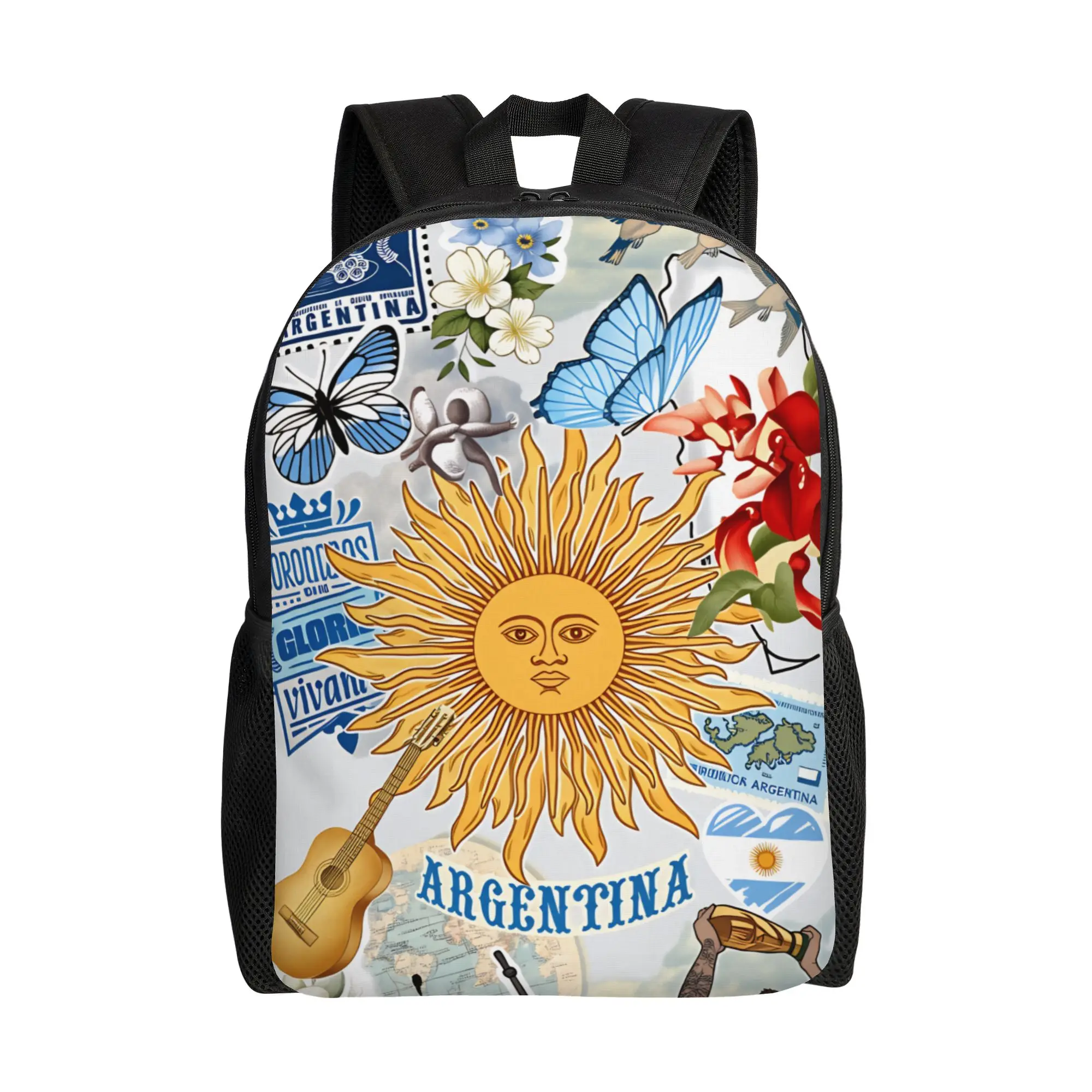 

Argentina Flag (6) Backpack Female Large Backpacks Polyester Streetwear High School Bags Travel Design Rucksack