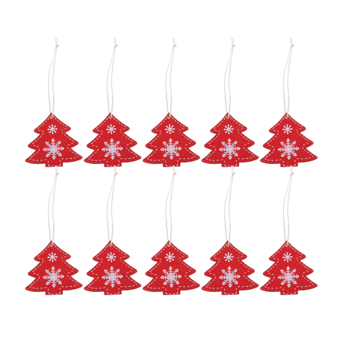

10Pcs Wooden Christmas Pendant Set Mini Snowflake Hanging Ornament Christmas Tree Decor Holiday Festival Decoration