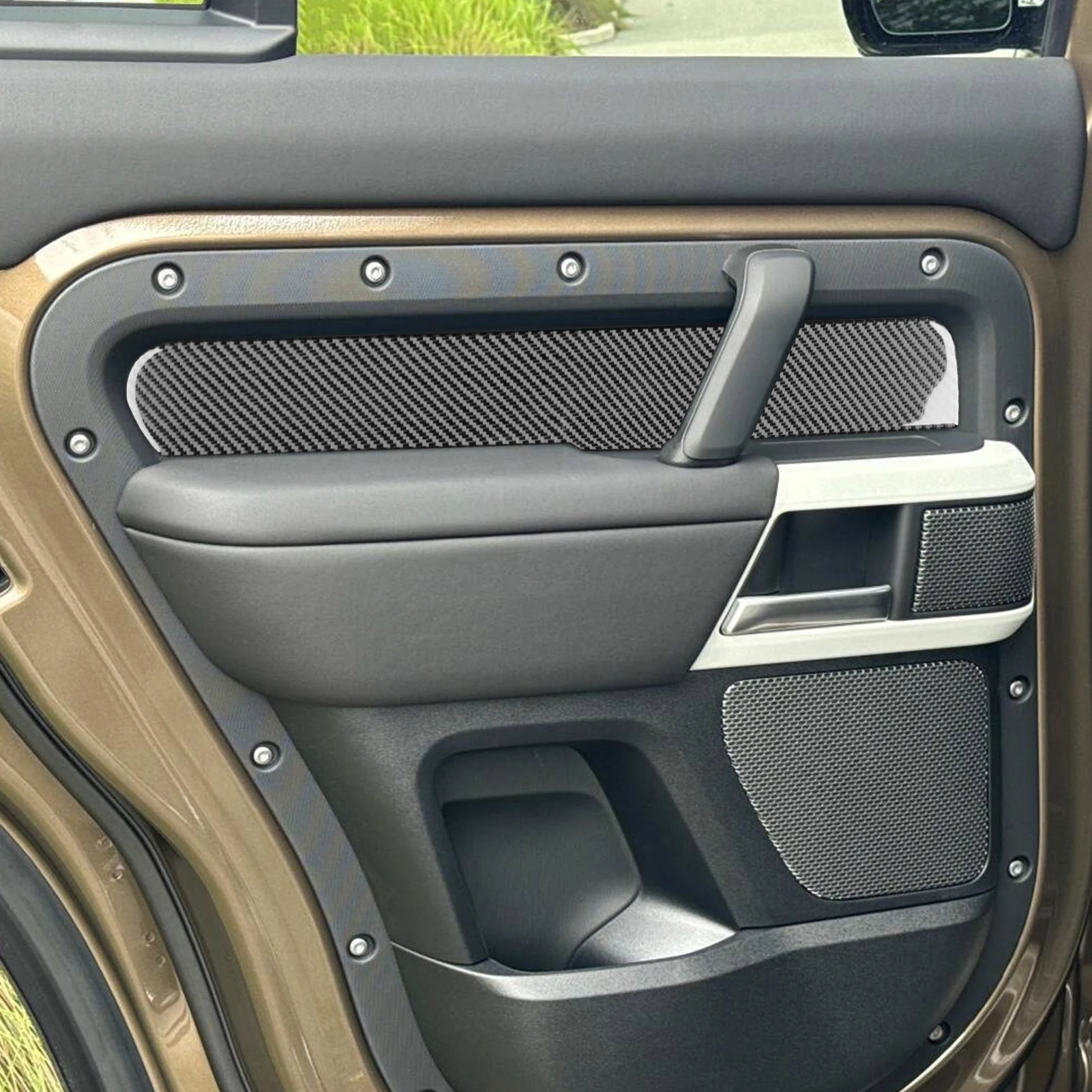 for-land-rover-defender-2020-2024-real-soft-carbon-fiber-car-interior-rear-door-armrest-window-lift-switch-panel-cover-2pcs