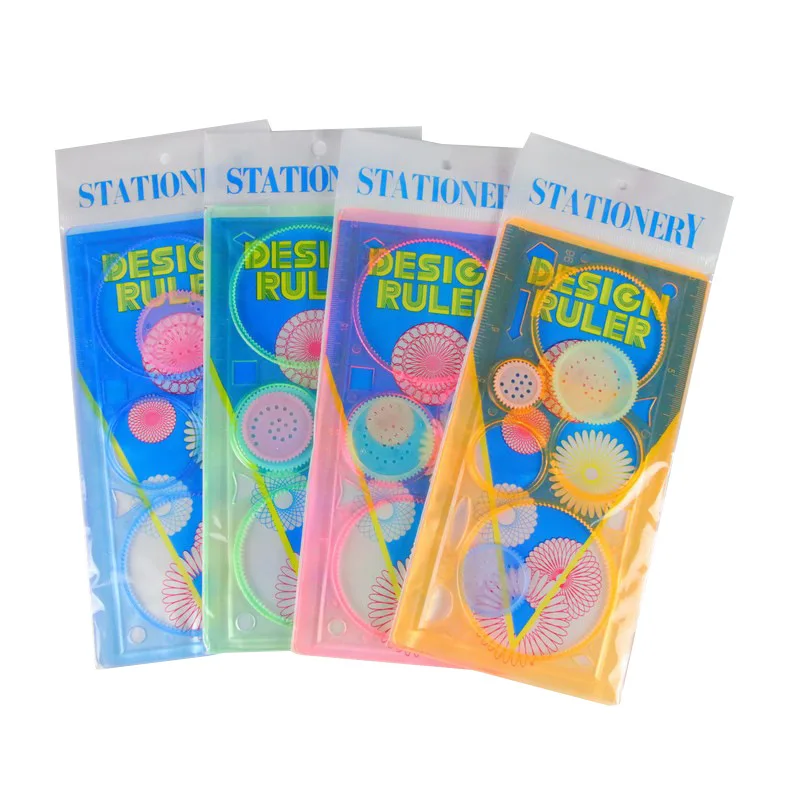 12 pcs Wholesale Ruler Stationery Set Children's Art Painting Template Ruler Student Drafting Supplies