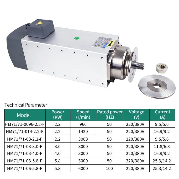 Machine tool high-speed spindle air-cooled circular saw CNC router stone metal cutting