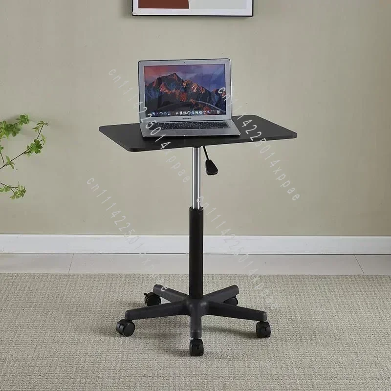 Standing Upright Laptop Office Desk Movable Lifting Small Table with Pulley Small Sofa Bedside Table