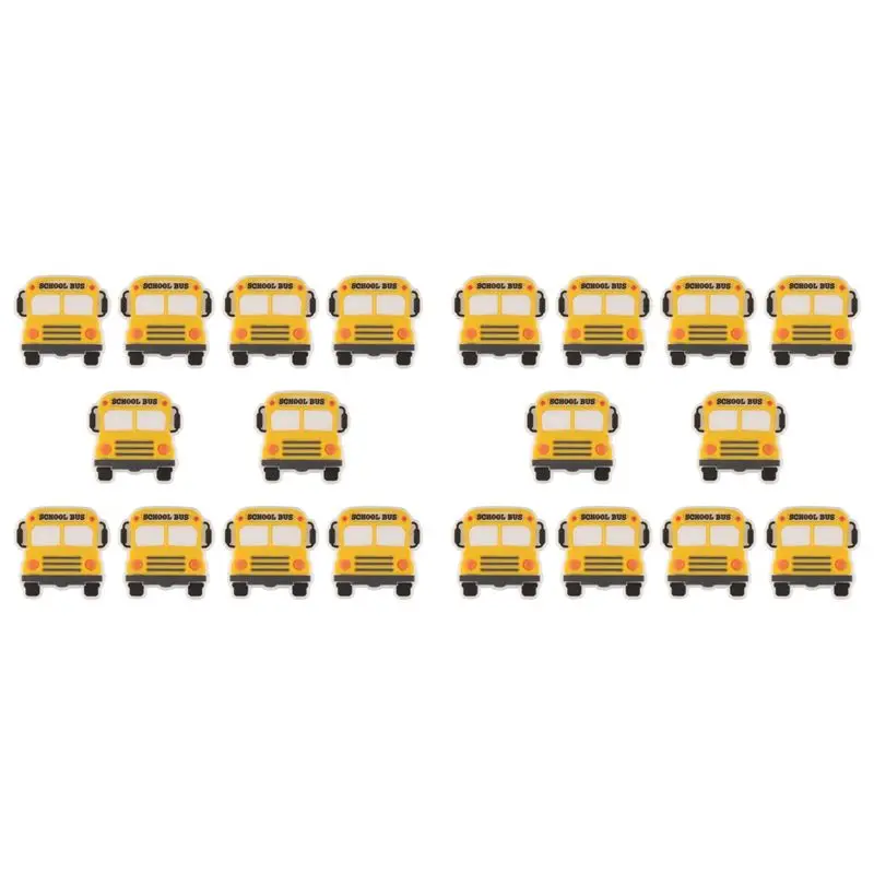 ABMO 20Pcs Silicone Car Beads Silicone Focal Beads School Bus Shaped Beads Focal Beads For Pens Flat Loose Spacer Beads