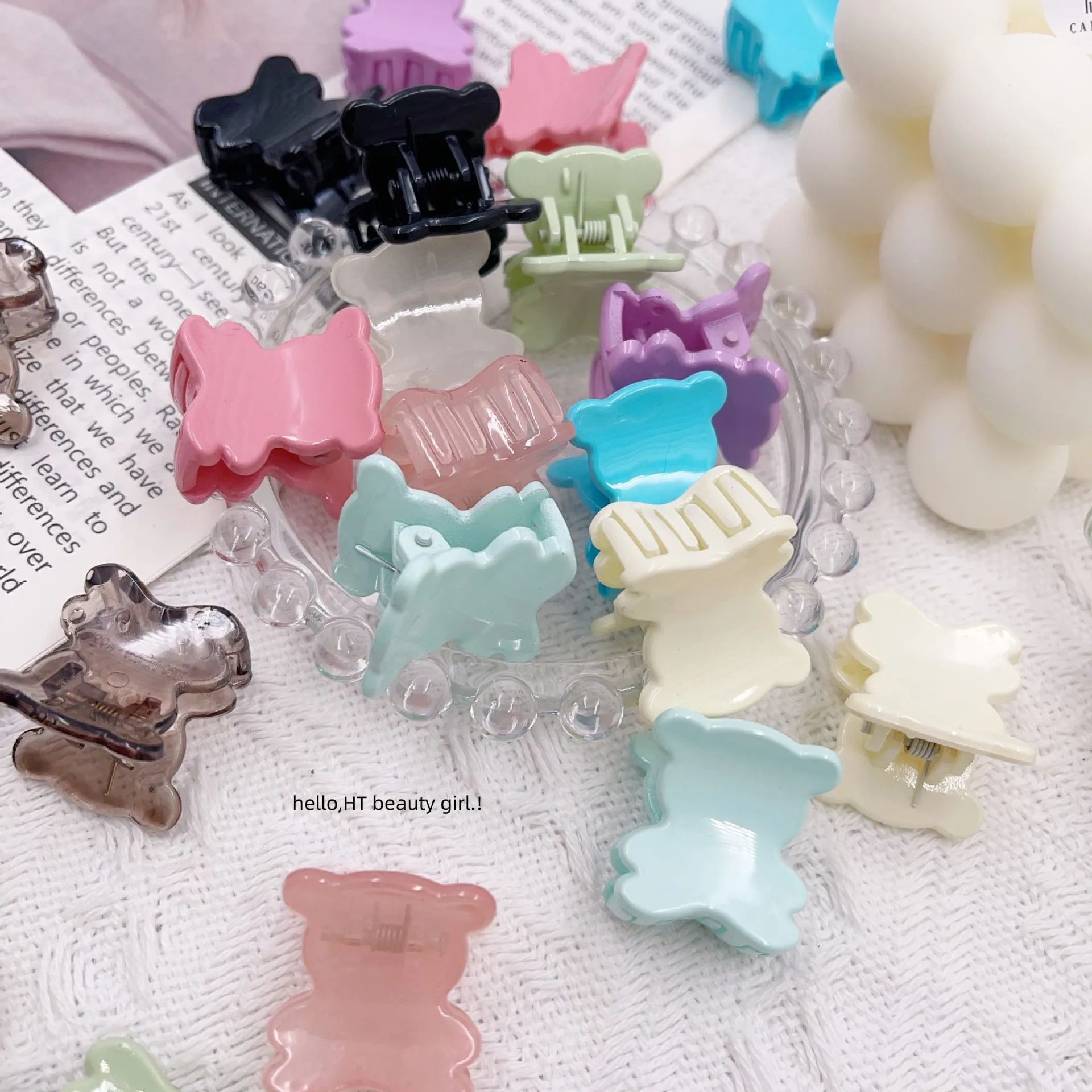 

Korean New Bear Mini Grab Bangs Clip Candy Shark Clip Styling Tools & Accessories Headwear Girls Kids Hair Accessories