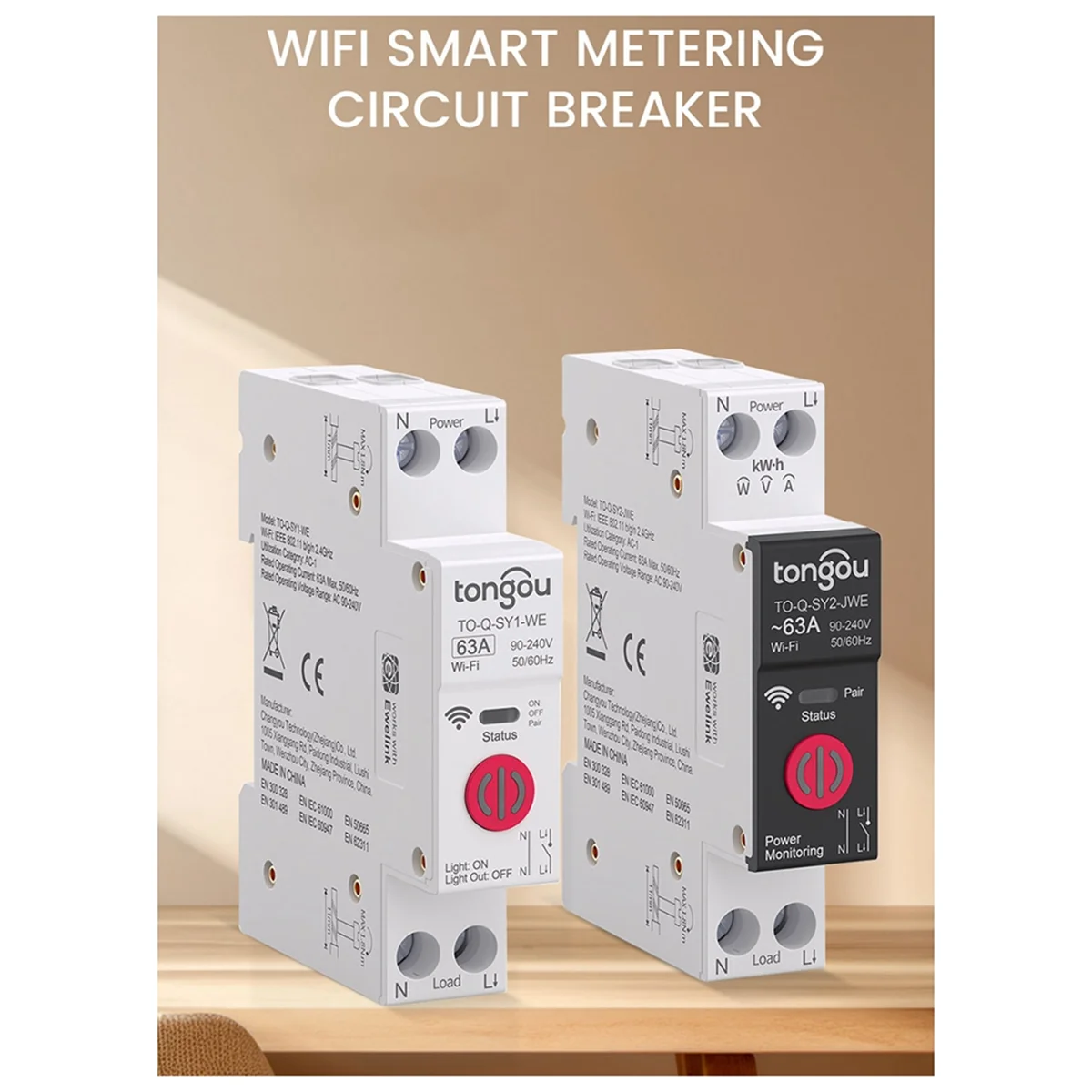 HHTL 1P + N 63A 110 В 220 В WIFI умный переключатель счетчик энергии кВтч измерительный автоматический выключатель таймер реле защита умного дома, A