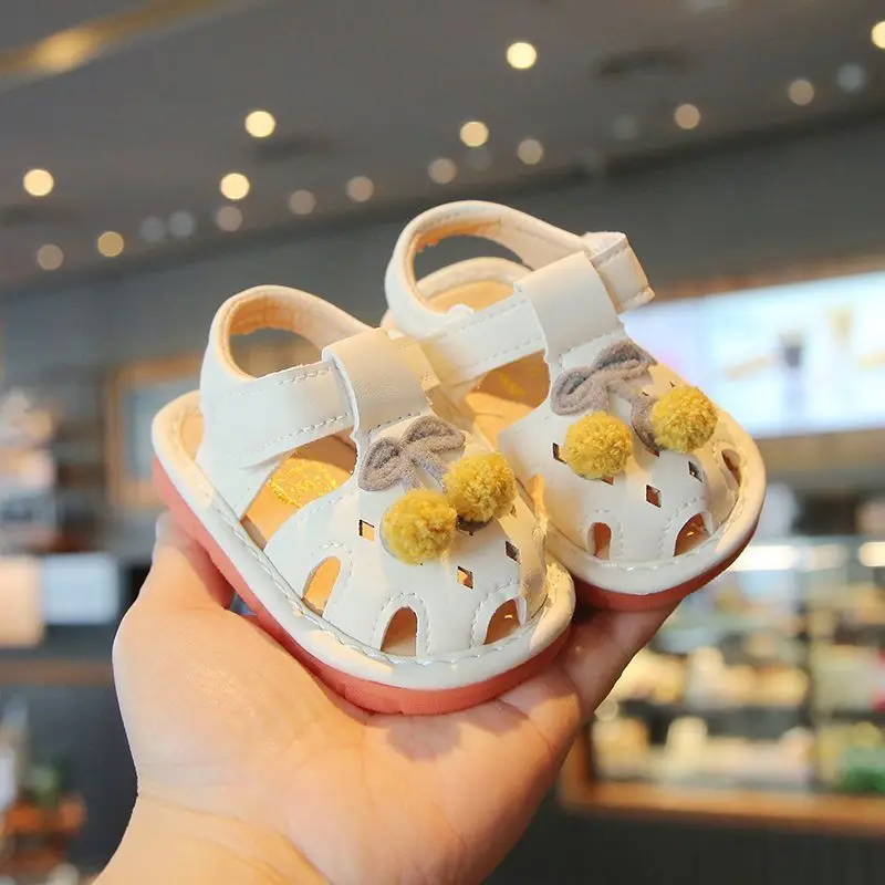 Mumoresip Baby Princess Shoes Sweet Hollowed-out Soft Sole Kids Sandals Versatile 2026 Summer Toddler Walking Shoes Non-slip