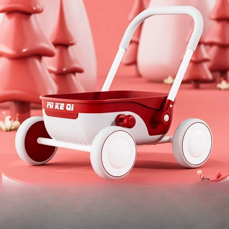 

Children's storage trolley baby multi-function walker baby hand-pushed walker toy foldable shopping cart