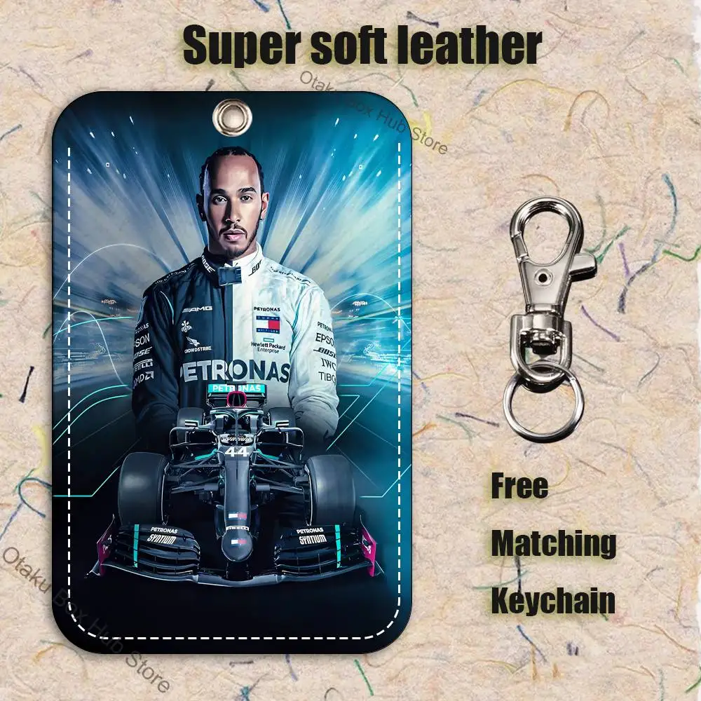 레이싱 44 L-루이스 H-해밀턴 홀더 키체인 은행 비즈니스 작업용 카드 홀더 학생증 보호 케이스 버스 카드