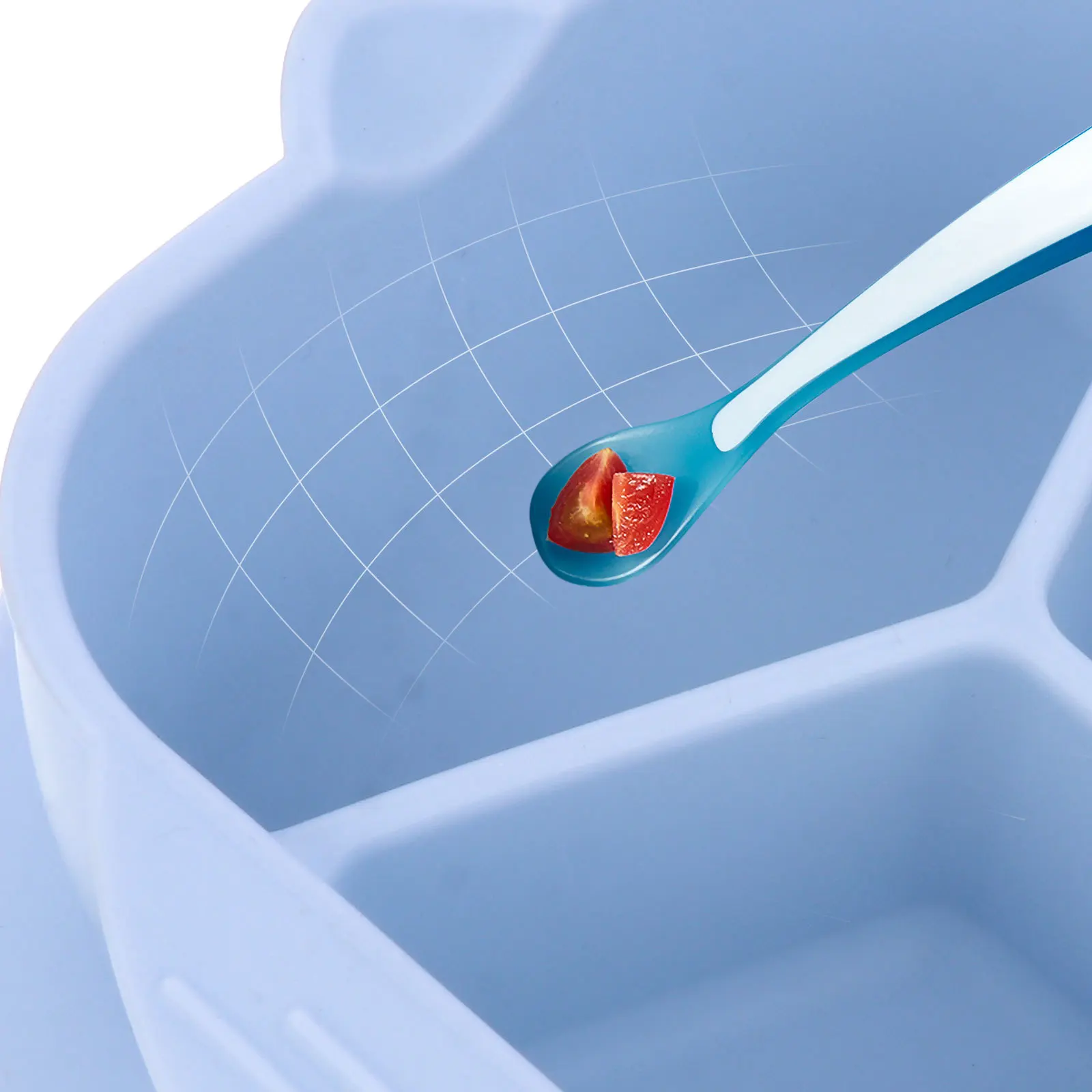 

1Pcs Divided Silicone Bowl for Toddlers Cute Colorful Design Baby Self Feeding Plate Waterproof Fall Resistant Dish Easy Wash