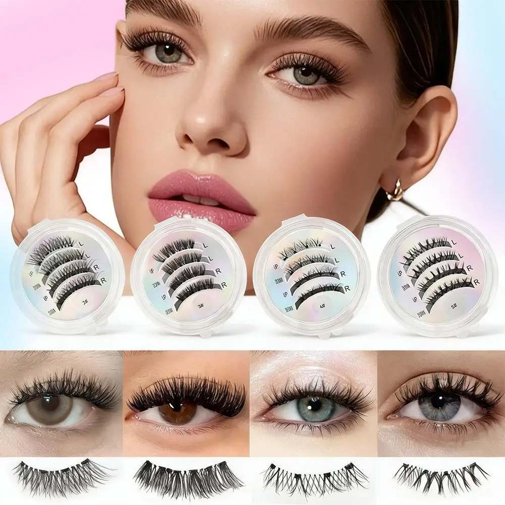 مجموعة الرموش الصناعية المغناطيسية زوج واحد من الرموش ذات المظهر الطبيعي رقيق سميك وقابل لإعادة الاستخدام أداة مكياج تمديد