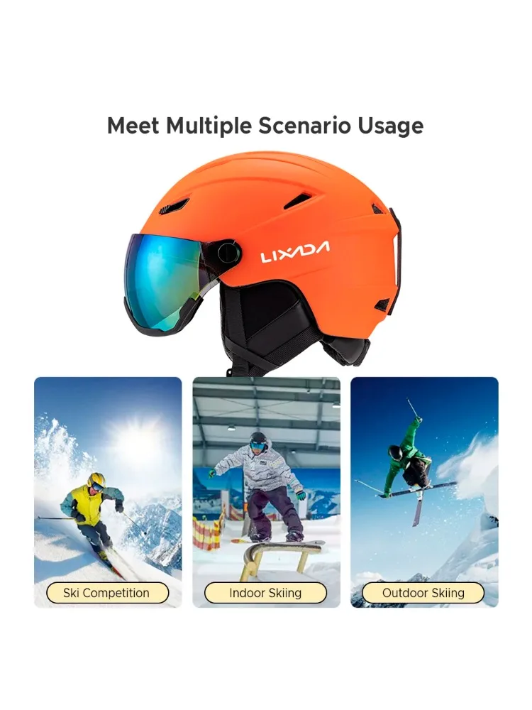 AliExpress LIXADA Integrated Ski Helmet Men Women Snowboard Helmet with Removable Visor Goggles Men Women ‘s Snowboard Wear