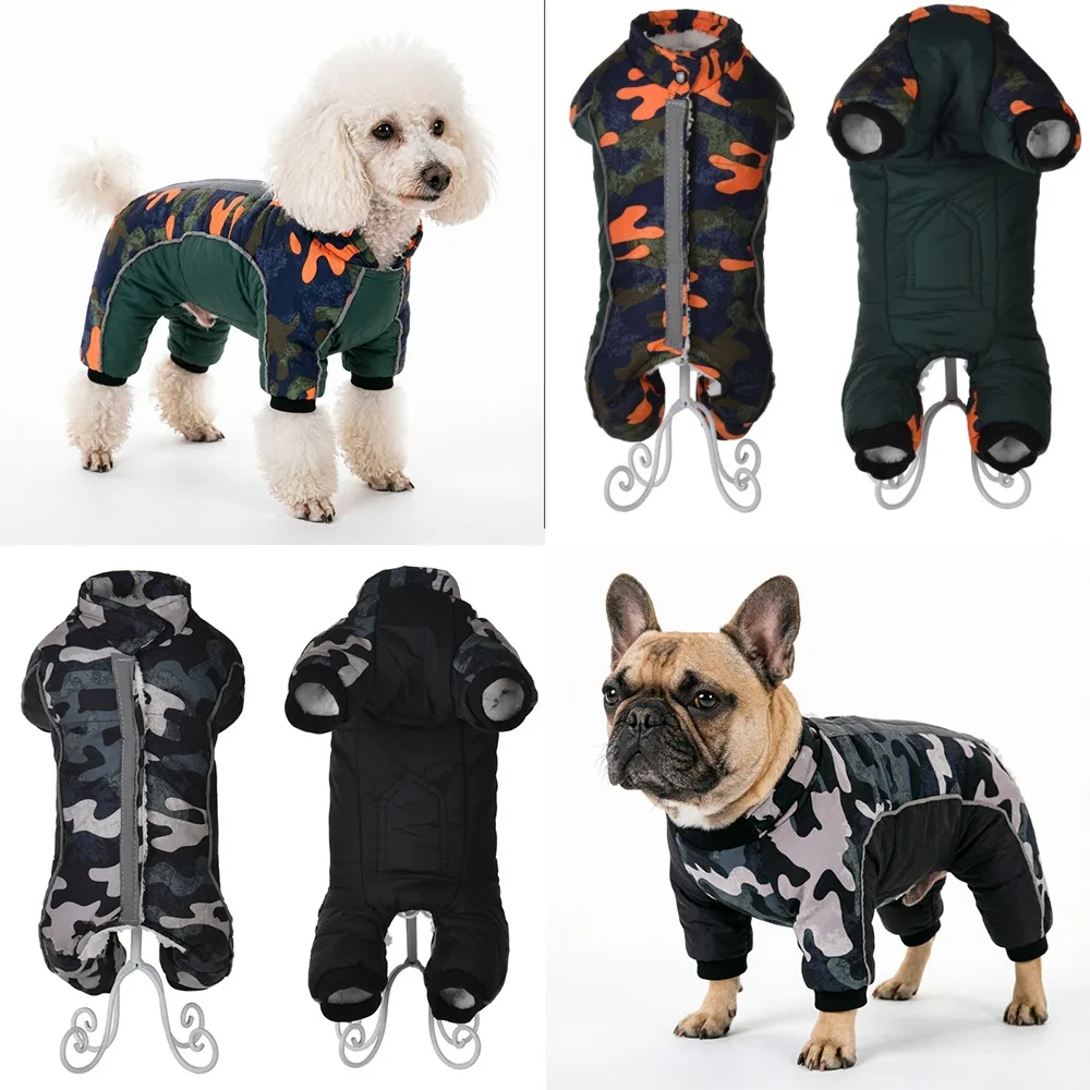Combinaison d'hiver pour chiens et chats de petite et moyenne taille, manteau en polaire coupe-vent et chaud, veste réfléchissante pour chiot, vêtements pour bouledogue français et pug