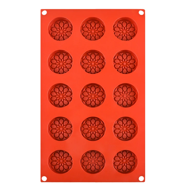 Flower Pattern Silicone Mold For Chocolate Cylinder Candy Cookie Dessert Baking Tools Round Mini Soap Ice Cube Tray Keto Snacks