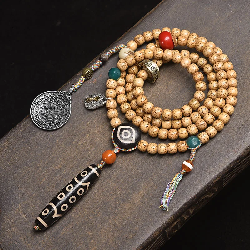 الدجاج الدهون القمر الأصفر بودي سوار 108 قلادة سبحة صلاة بوذية #3