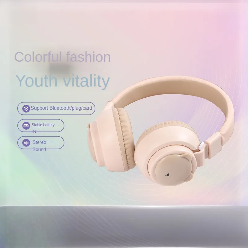 

-Mounted Macaron Color Wireless Children's Headphones Long Endurance Computer Music Headset in Stock Lot