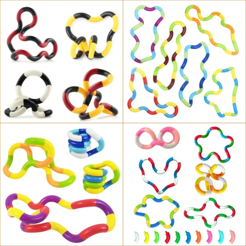 1Pcs Tangle Rope Twist Fidget Toy Rrainbow Circle Sensory Autism Therapy Jouet Anti Stress Enfant Juguete Antiestres Niños