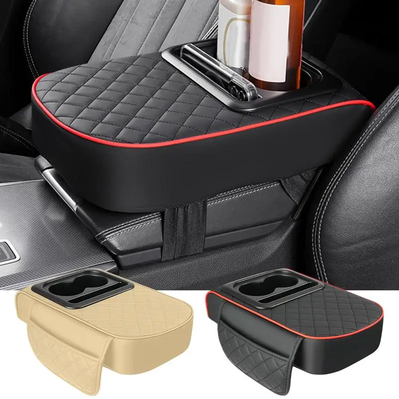 

Car Armrest Pad Car Center Console Cushion Cover Car Center Console Heighten Cover with Drink Cup Holder Car Armrest Cover