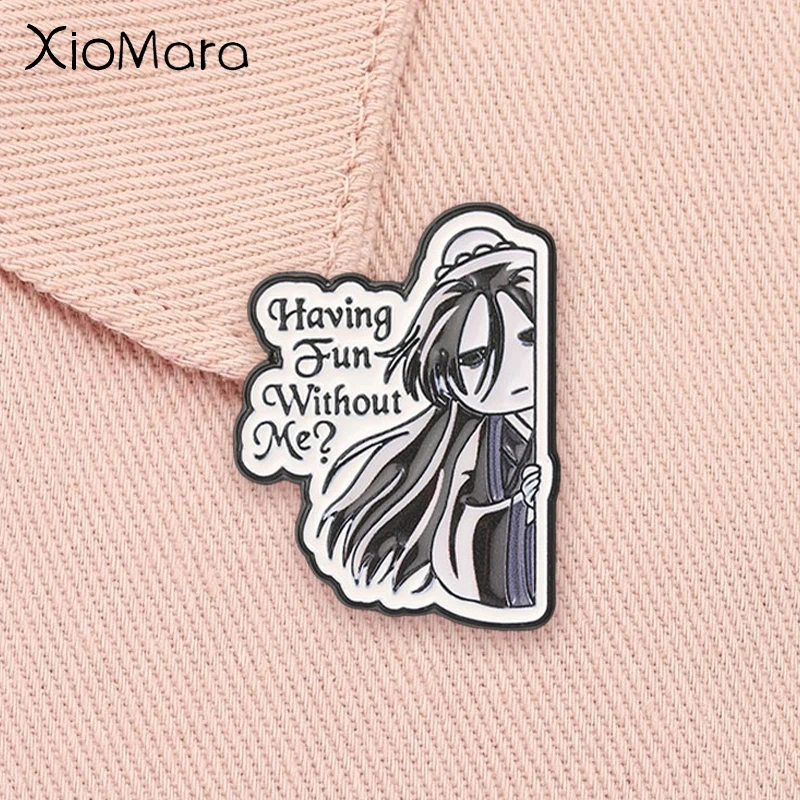 Cartoon Anime Characters Enamel Pin Having Fun Without Me Chibi Hua Cheng Brooch Lapel Badge Jewelry Accessories Gift for Friend