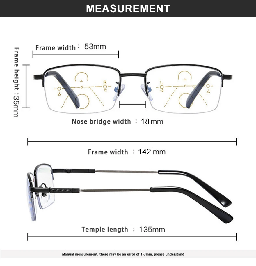 Outdoor Near-far dual-purpose Photochromic Reading Glasses Women Men Progressive Multifocal Anti Blue Ray Finished Spectacles image 6