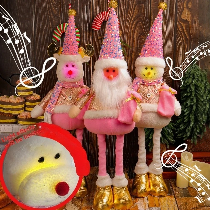 

Christmas standing retractable doll, hotel window Christmas snowman elk doll decorative ornament