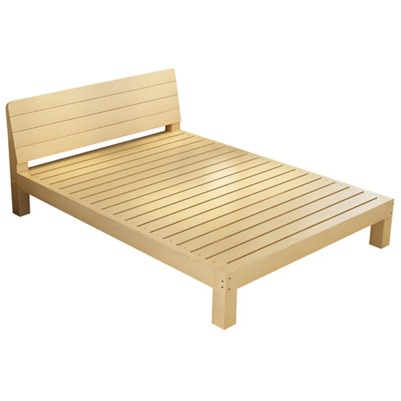 

Solid wood bed rental room 1.8 meters modern simple double bed economy 1.5m pine simple single bed rack 1.2