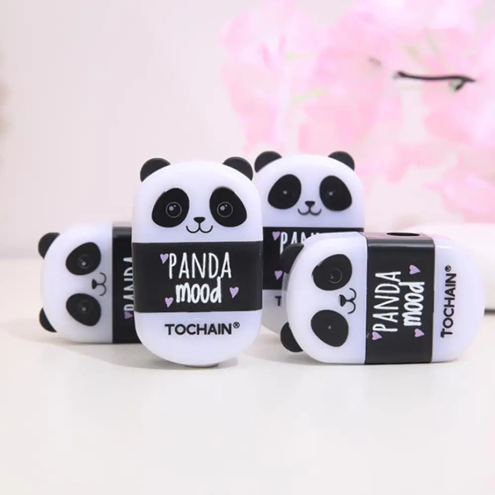 Panda Shape Pencil Eraser Sharpener Less Rubber Debris Handwriting Pencil Wiping Eraser Sketching Writing Drawing