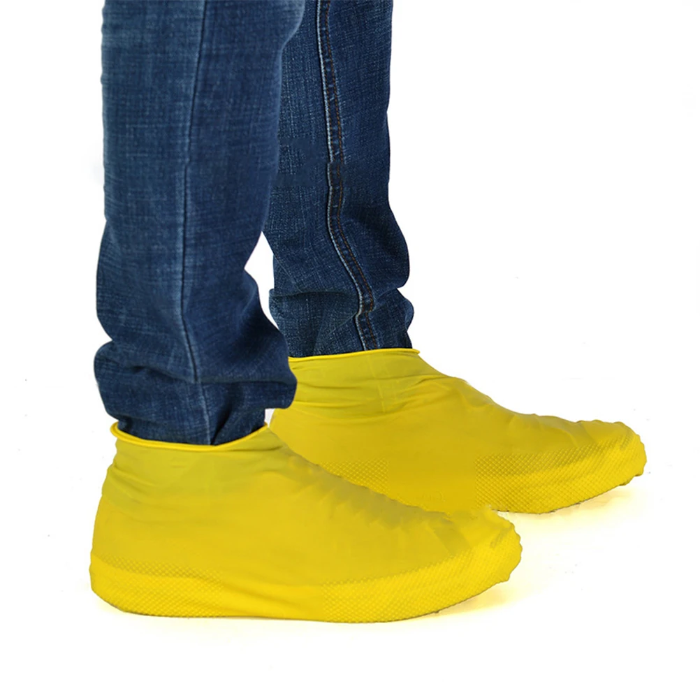 

Thickened Rain Boots Covers 2 Pairs Beach Overshoes Emulsion Travel Reusable Waterproof Shoes Protector Practical Shoe