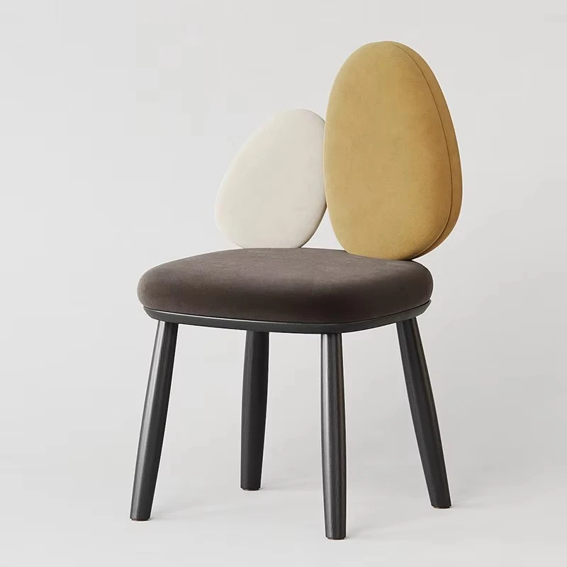Modern style solid wood dining chair velvet upholstered for restaurant cafe