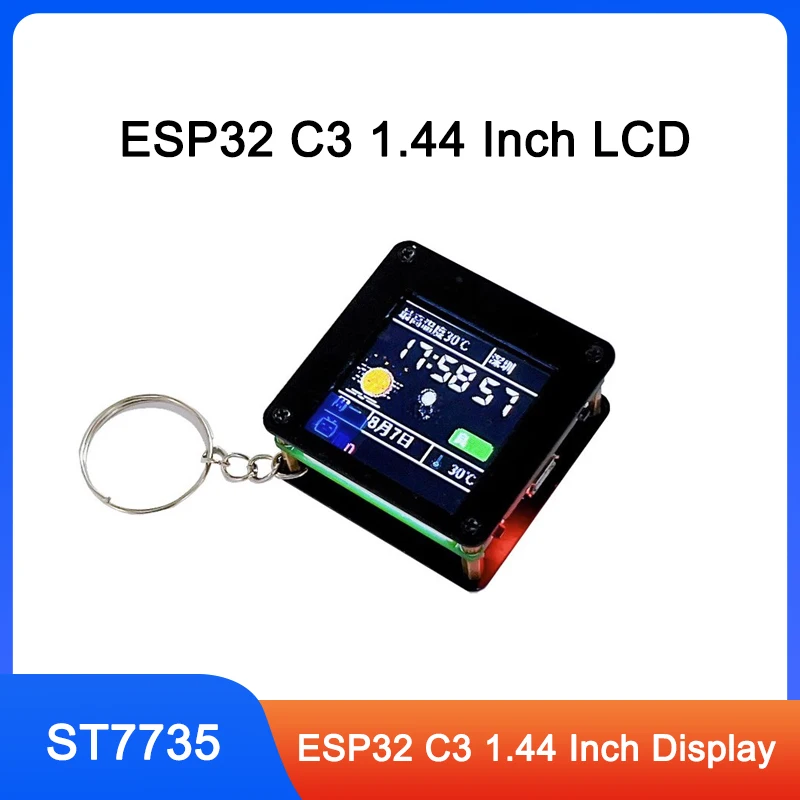 ESP32 C3 1.44 Inch LCD Display Desktop Small Ornaments Portable Carry-on Pendant Lvgl Spaceman St7735