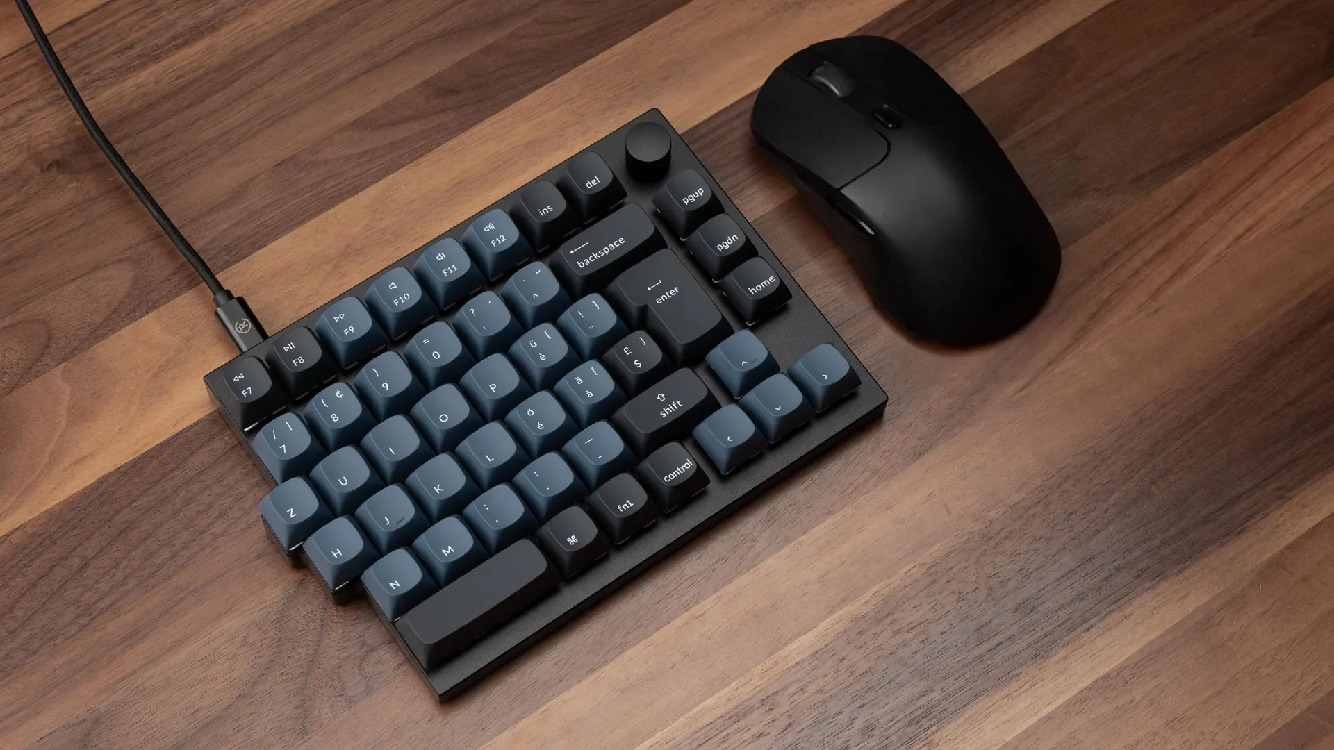 Imagem -04 - Keychron-hot Swappable Tipo-c Wired Teclado Mecânico Qmk Iso Layout Collection Knob Split Design Personalizado Q11