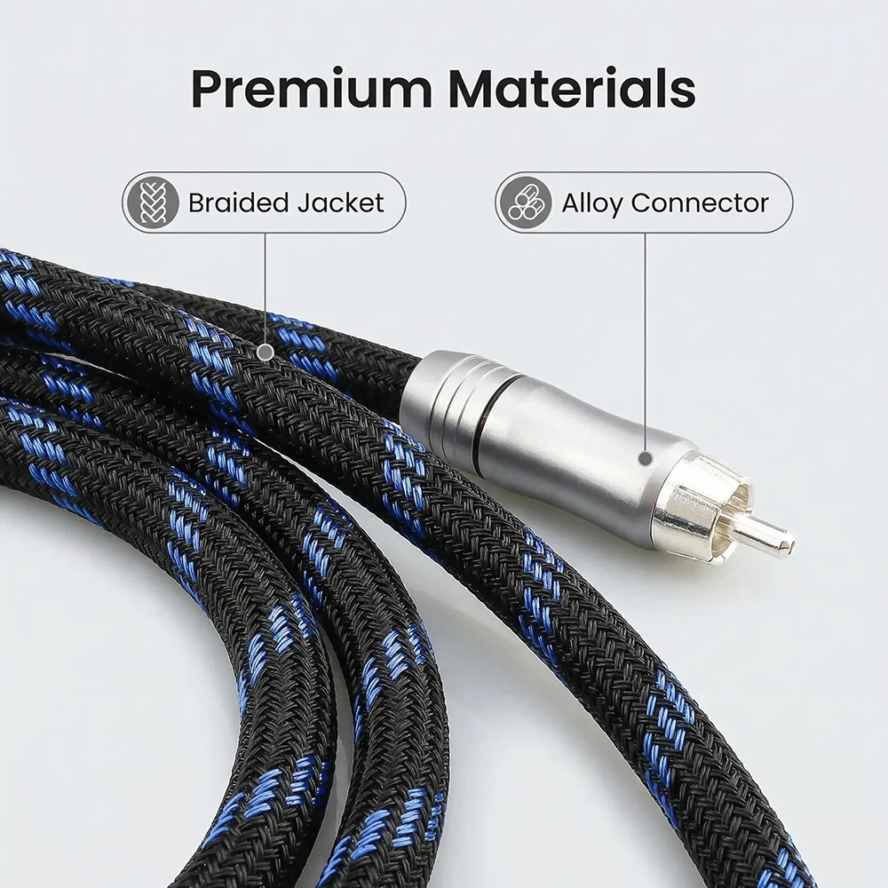 Aouyade HIFI Subwoofer Y Cable RCA  Male to 2 Male Audio cable for DVD TV power amplifier speakers and transmit the audio signal