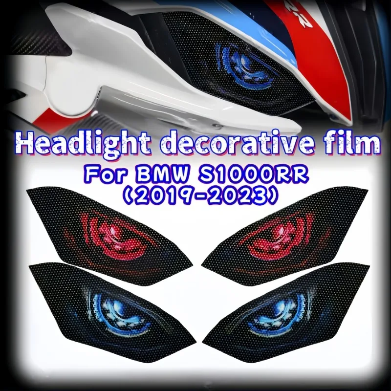 

1pair Motorcycle Headlight Stickers Waterproof Durable Protector Vinyl Decals One-way Vision Film for BMW S1000RR 2019-2023