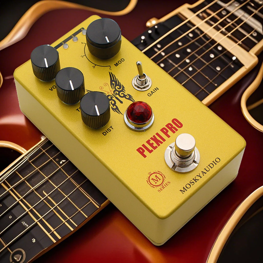 Mosky Plexi Pro Distortion Effect Pedal with Mode/Volume/Tone/DIST/Gain Button Controller for Electric Guitar