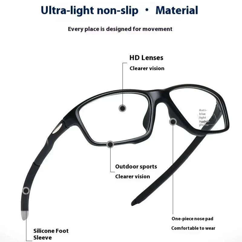 Photochromic Myopia Glasses  Anti Blue Light Flat Glasses Sunglasses Sports  Glasses Lenses Can Change Color Under Sunlight image 2