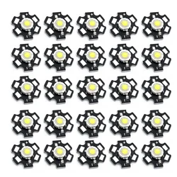 25pcs 1W 5V Led Lamp Beads High Power LED Lamp Chip Beads 200lm Brightness Light Source Chip For Floodlight Lighting Fixtures