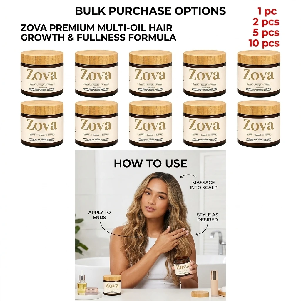 Zova Hair Care Cream with Batana Oil Castor Oil Argan Oil & Rosemary Oil - Thicken Strengthen Hair Treatment