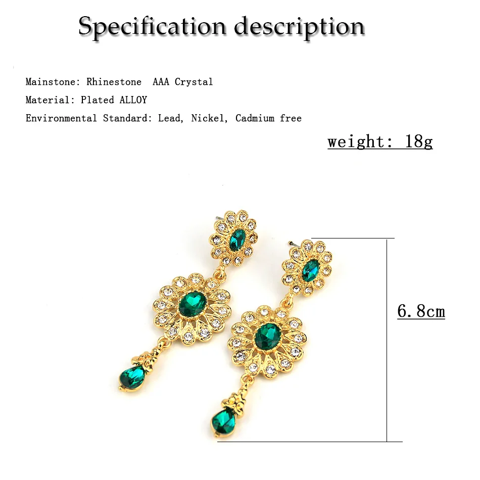 Gold Color Africa Long Drop Earring for Women Moroccan Ethnic Wedding Jewelry Algerienne Tunisia Bridal Gift 2020 image 6