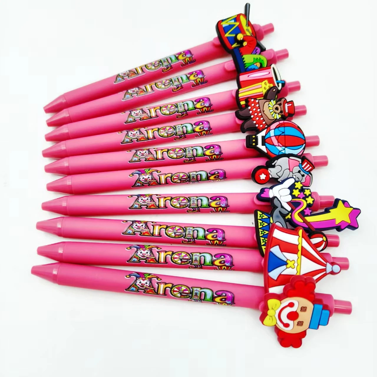 

7 шт./14 шт., цирковая тема, моделирующая нашивка, ручка, розовая ручка, цветная печать, офисные канцелярские принадлежности, шариковая ручка