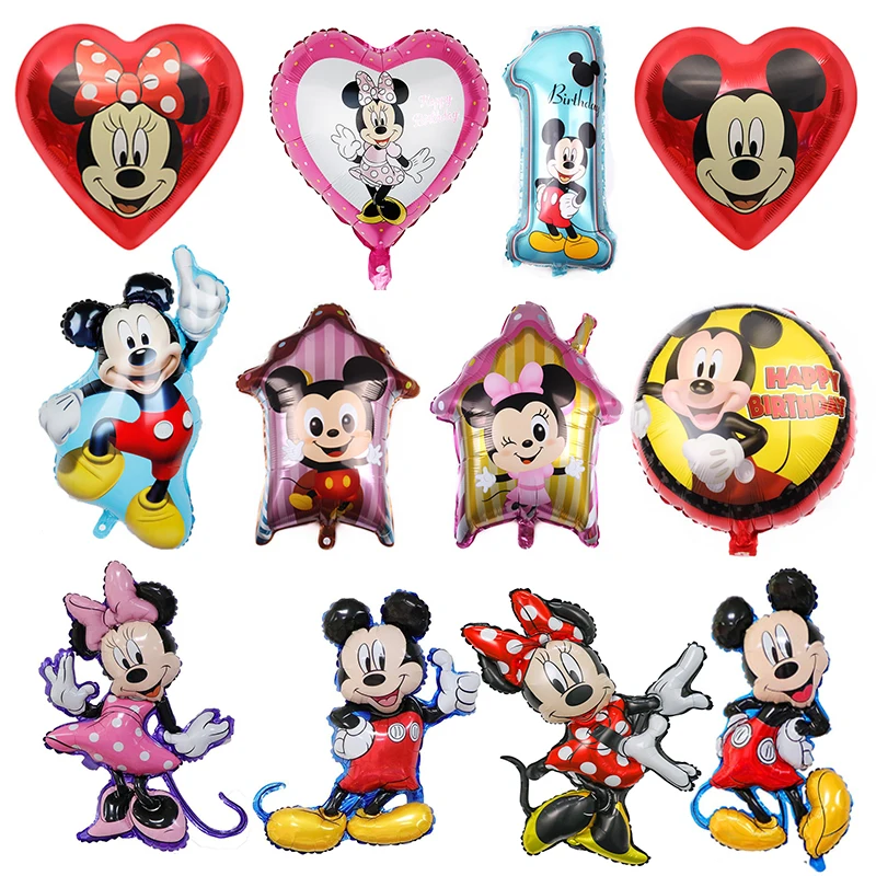 Disney Mickey Minnie Mouse Foil Large Cartoon Balloons Birthday Party Decorations Kids Favorite Toys Gifts Baby Shower Supplies