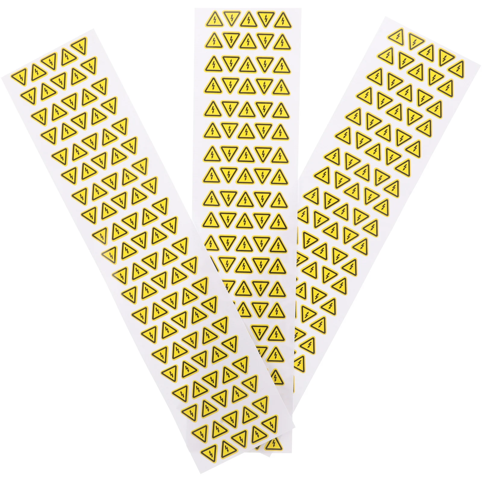 Adesivo de sinal de perigo elétrico, 3 folhas, decalque de aviso triangular amarelo brilhante para proteção de equipamentos elétricos
