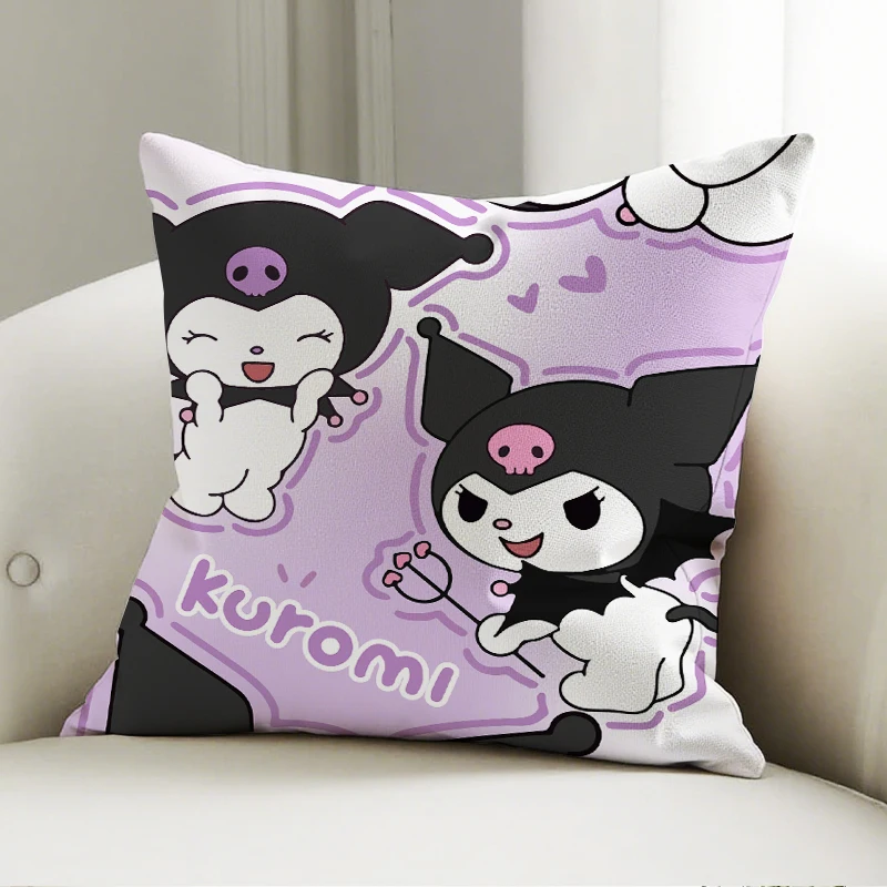 

Sanrio Kuromi Pillow Cover Double Style Pattern Decorative Cushion Sofa Bedroom Kids Fan Gift