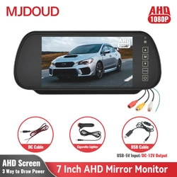 MJDOUD Monitor a specchio AHD per auto da 7 pollici per parcheggio del veicolo schermo TFT LCD HD da 7 