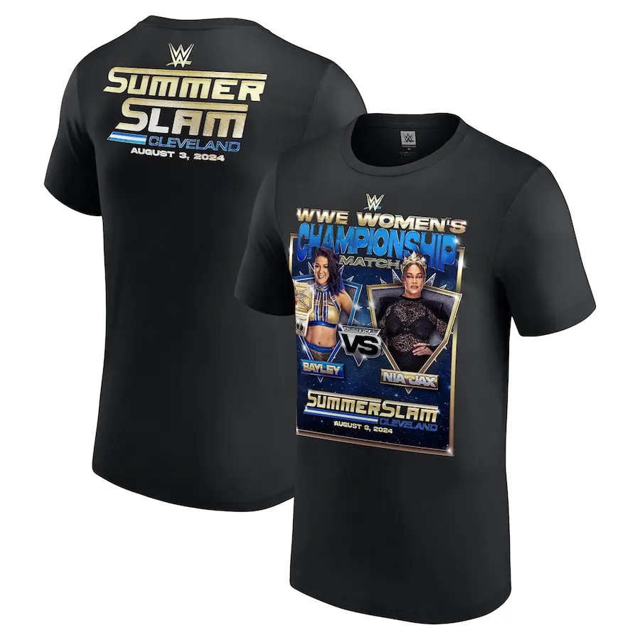 Men's Black SummerSlam 2024 Bayley vs Nia Jax T-Shirt