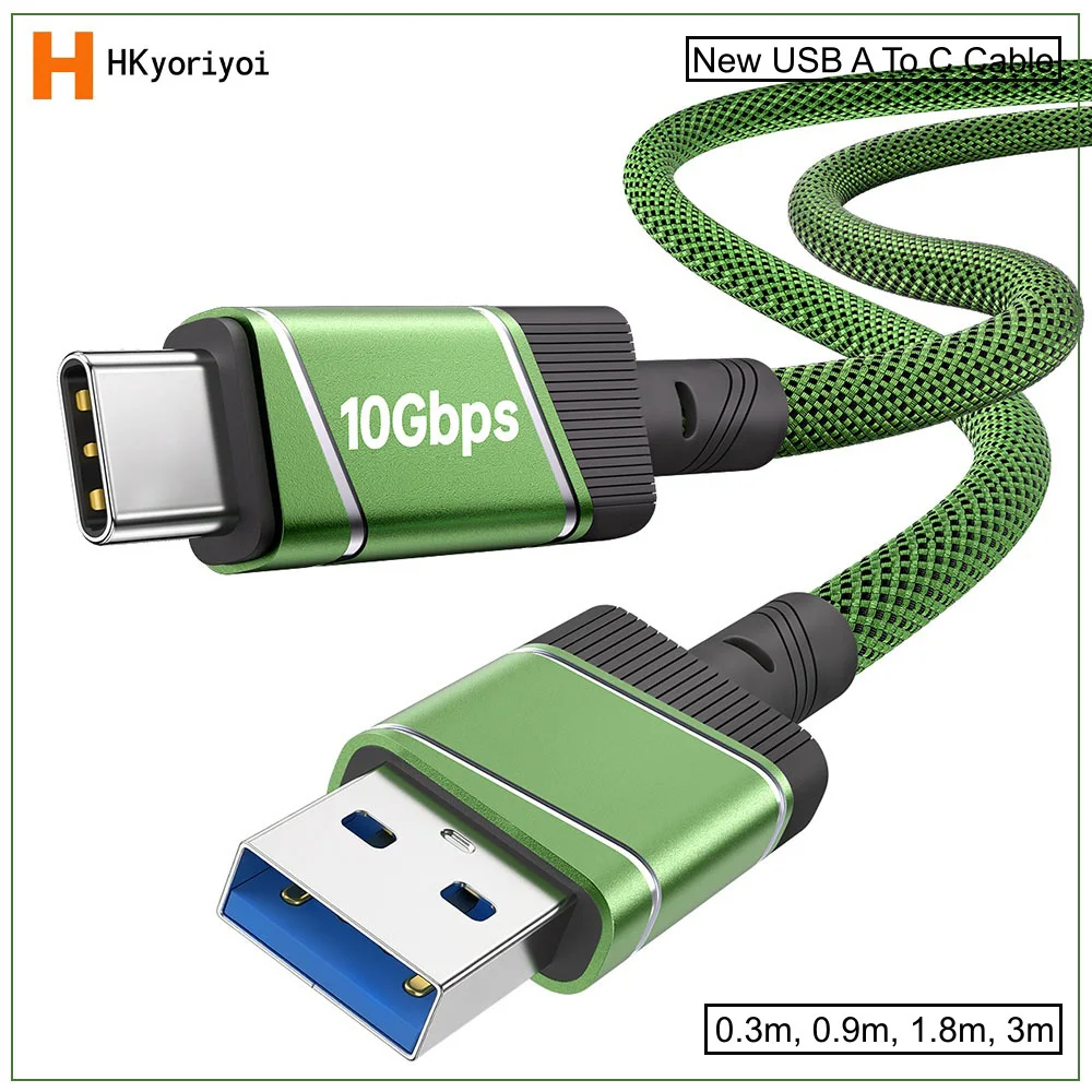 USB A to USB C Cable Data 10Gbps USB 3.2 Gen 2 60W Fast Charging For Smartphones Laptop Tablet Portable SSD USB Hub