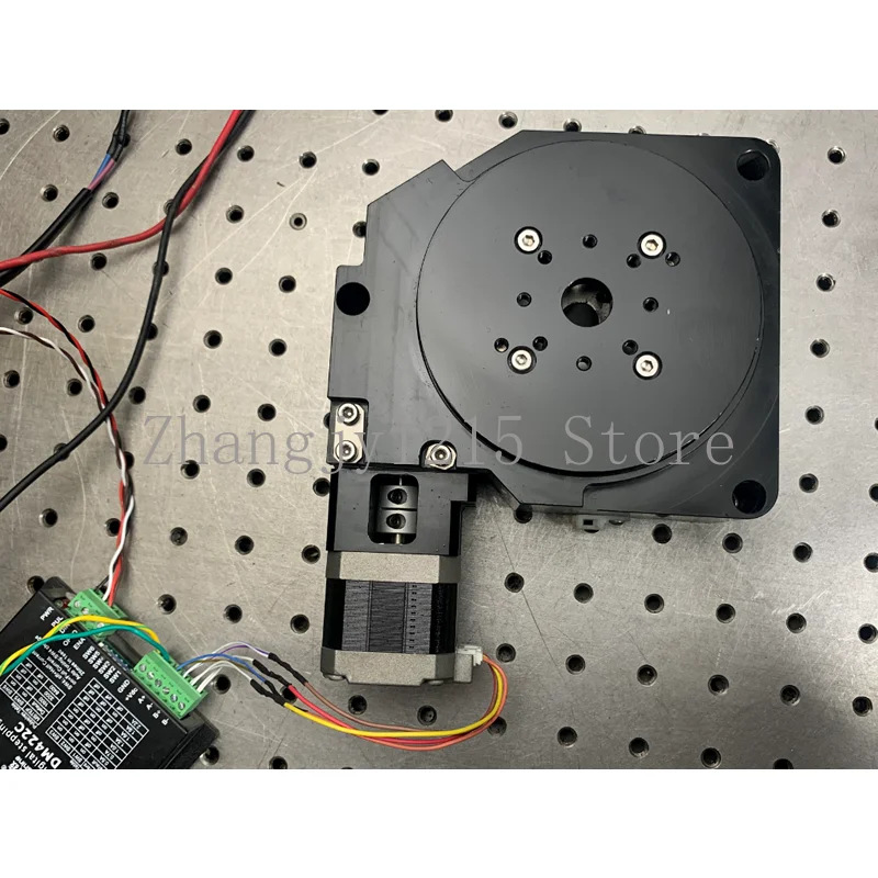 CNC indexing plate, 42 stepping motor turntable, high-precision R-axis worm gear, 100mm table top turntable. Speed 40°/S