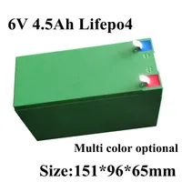 6V 10Ah 4.5ah 12Ah 16Ah 20Ah 6.4V LiFepo4 Battery Pack 100w for Lead Acid Free Solar Led Light Electric Baby Car Kid Toy