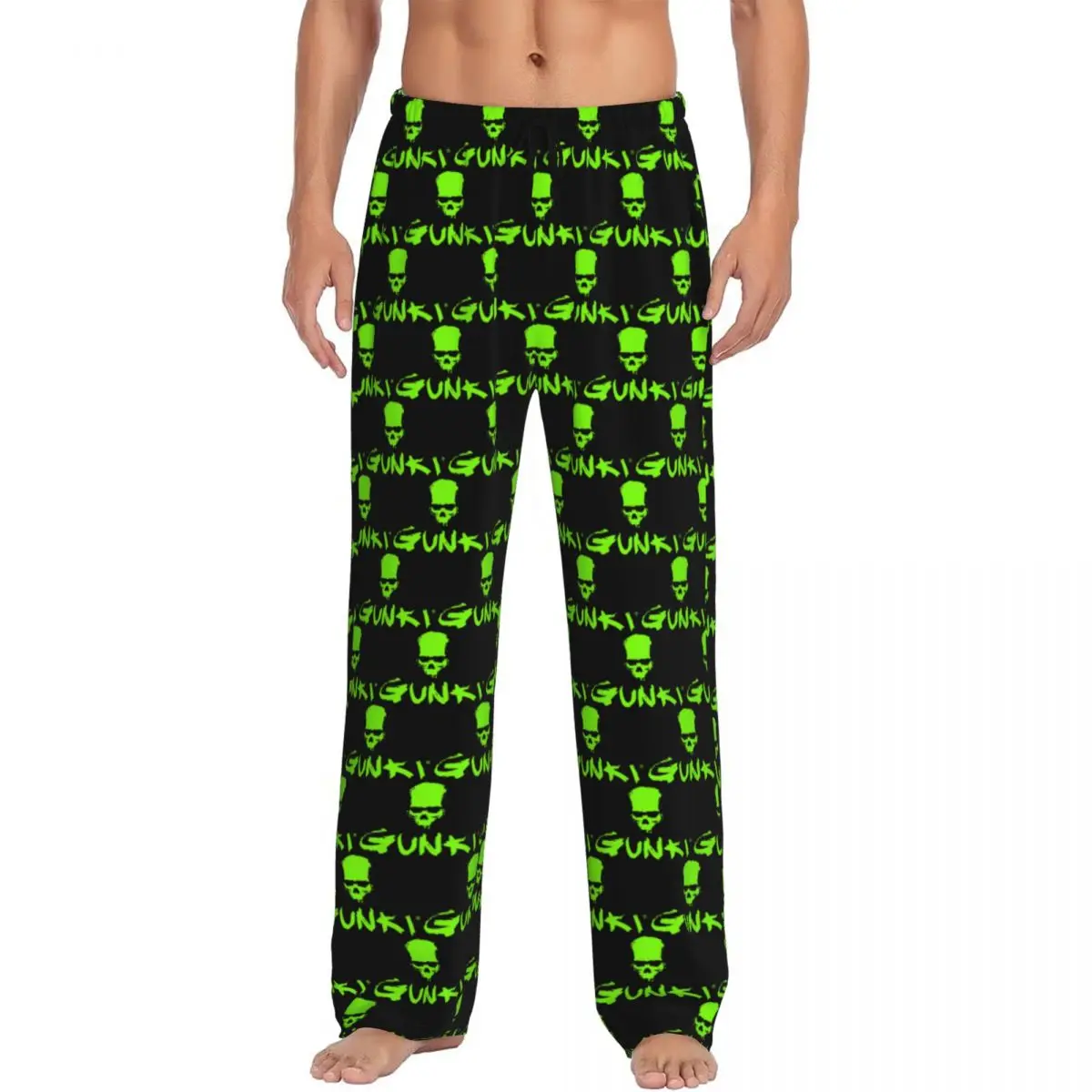 

Custom Gunki Logo Angling Skull Fishing Gunki Pajama Pants Men Sleepwear Sleep Lounge Bottoms with Pockets