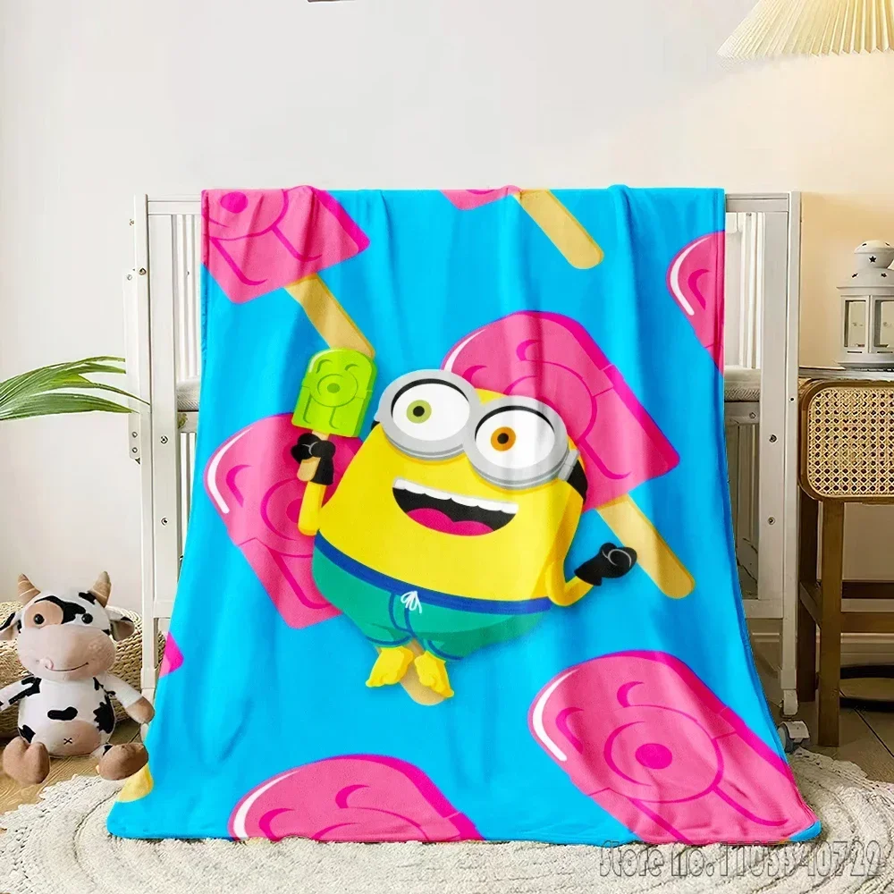 Anime Despicable Me Yellow M-Minions 3D Printed Home Kids Blanket Throw for Bed Sofa Decor Fleece Nap Blankets Boys Girls Gift