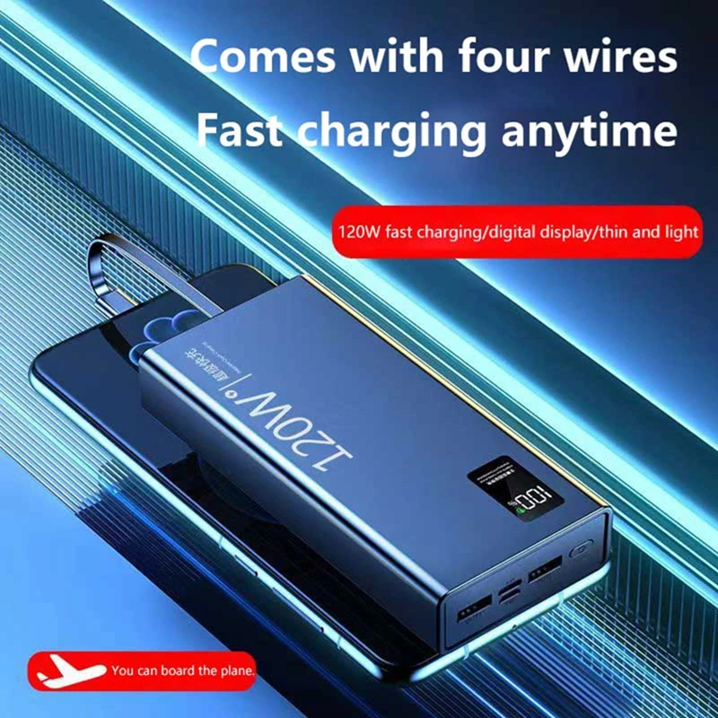 VIVO 120W 50000mAh High Capacity Power Bank 4 in 1 Cables Fast Charging Power Bank Portable Charger For iPhone Samsung NEW view 5