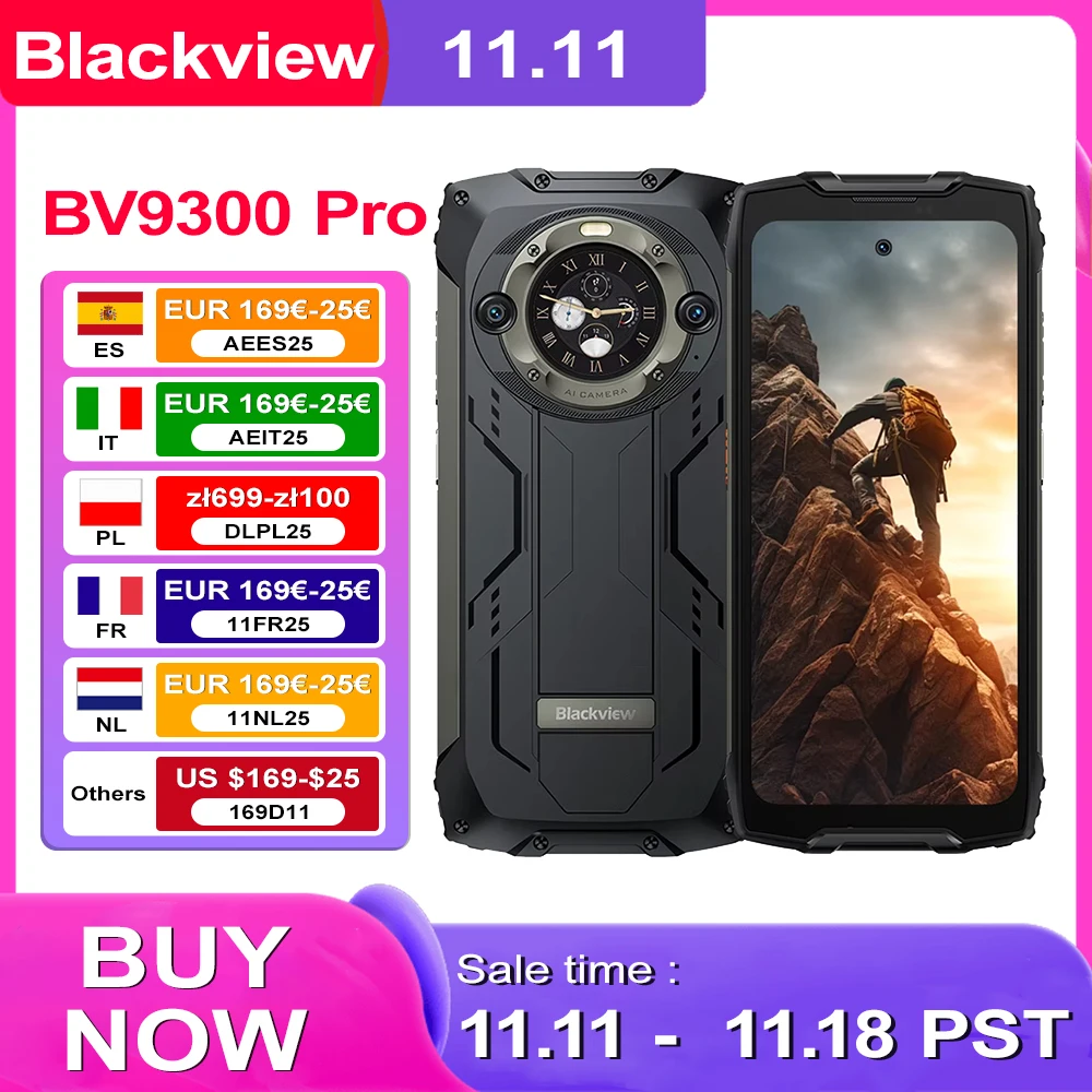 Blackview BV9300 Pro robust Smartphone 16/24Go + 256Go mAh 6.7 50MP Phone Unbreak Portable NFC GPS